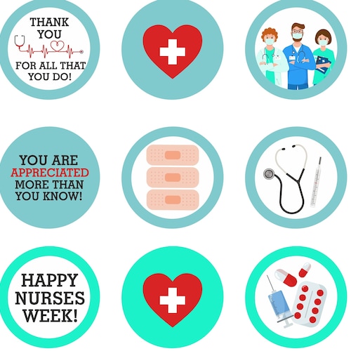 Printable Nurses Cupcake Toppers / Nurses Week Cupcake Toppers Etsy UK