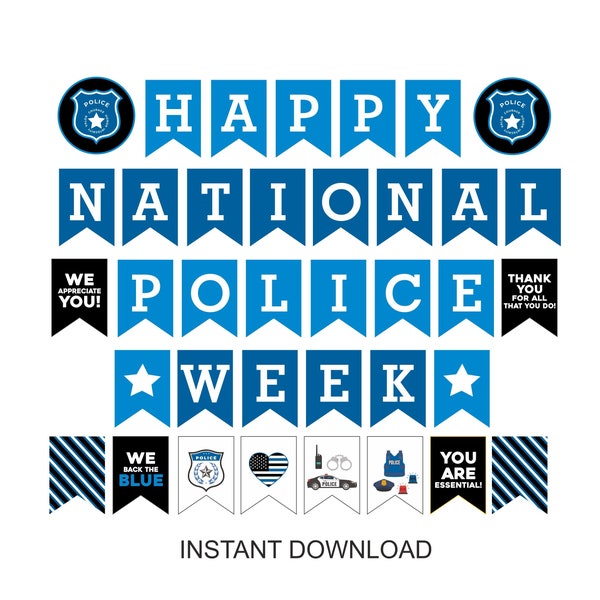 Police Week banner printable / Police Week 2024 decor / Police appreciation banner / Police week gifts / National Police Week banner / PDF