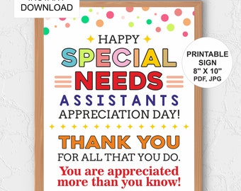 SNA appreciation day printable / Special Needs assistant gift / Special Needs Assistants Day SNA gift / SNA thank you Special education aide