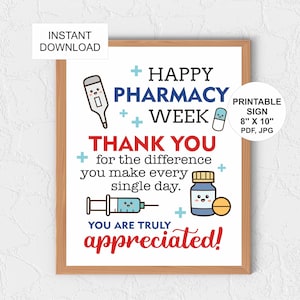 Pharmacy Week 2023 sign printable / Pharmacy Week appreciation sign / Pharmacy Week gifts / Pharmacy Week decor / Pharmacy Week poster / PDF