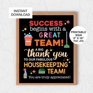 Housekeeping appreciation poster printable / Housekeeping appreciation week sign / Housekeeping gifts / Housekeeping Week gifts / PDF / JPG