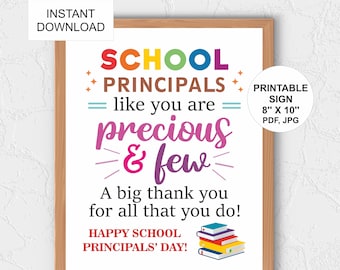 School Principals Day poster printable / School principal day poster / School Principals day sign / Principal appreciation gifts / PDF / JPG