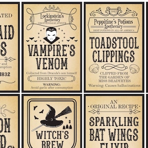 Halloween Potion Labels Printable / Potion bottle labels / Halloween Apothecary labels printable / Potion Bottles labels /16 Printablelabels