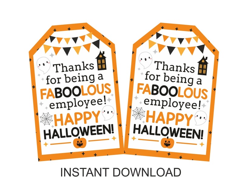 Halloween Employee Appreciation Tag Printable / Halloween - Etsy