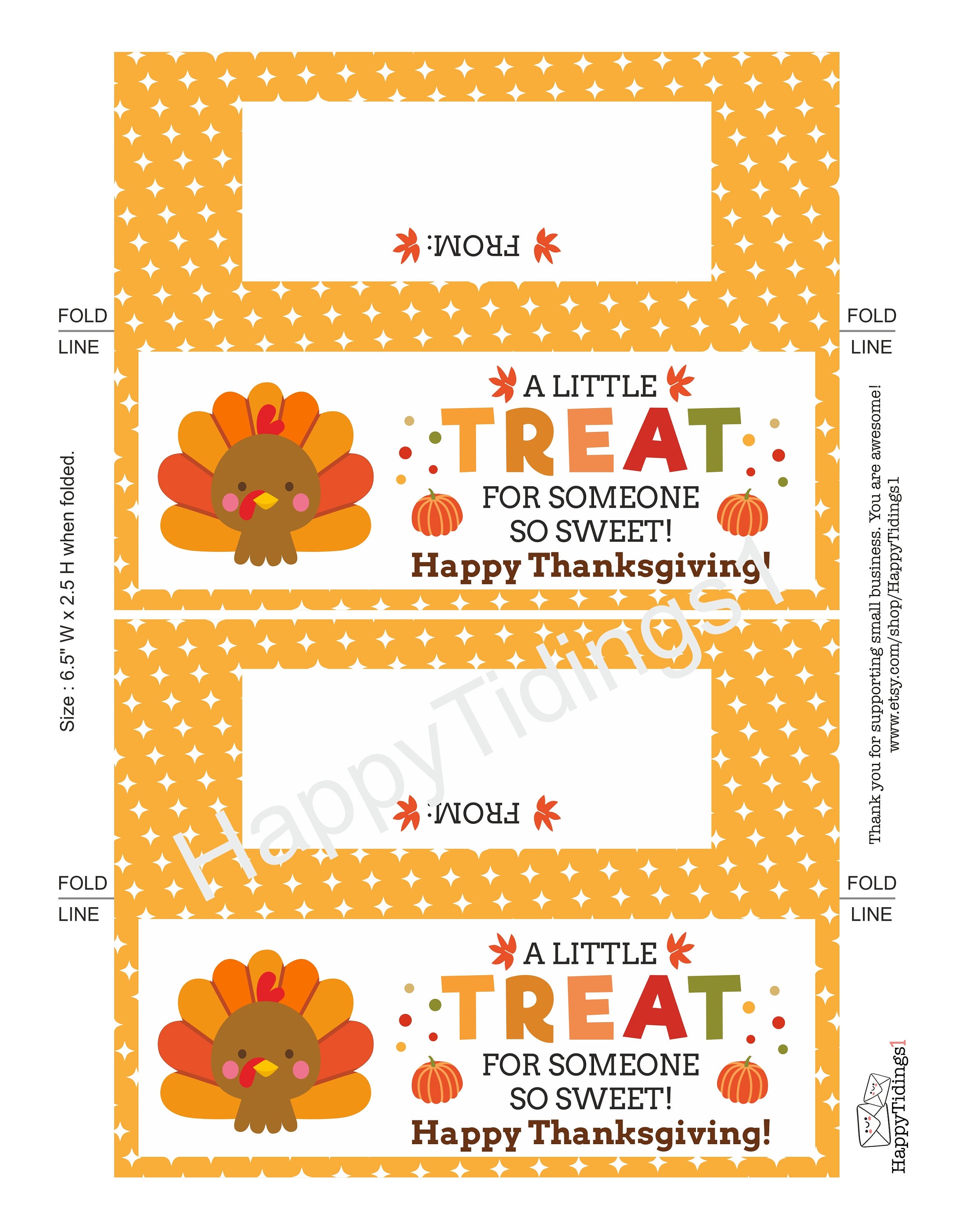 thanksgiving treat bag topper printable / thanksgiving bag topper