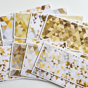 Money envelopes / Set of 10 / Triangle patterned cash envelopes / Gift envelopes / Handmade envelopes / Money envelope / 10 pcs