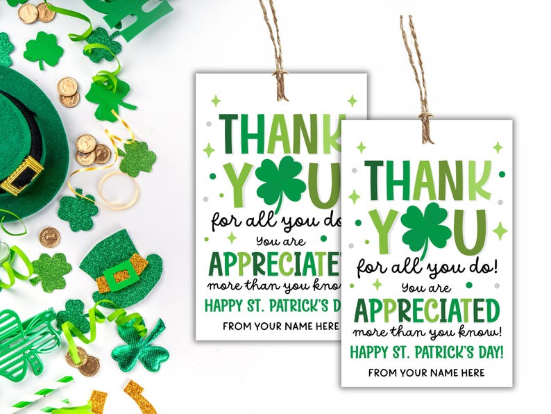 St Patrick's Day Appreciation Tags Printable / St. Patricks Day ...
