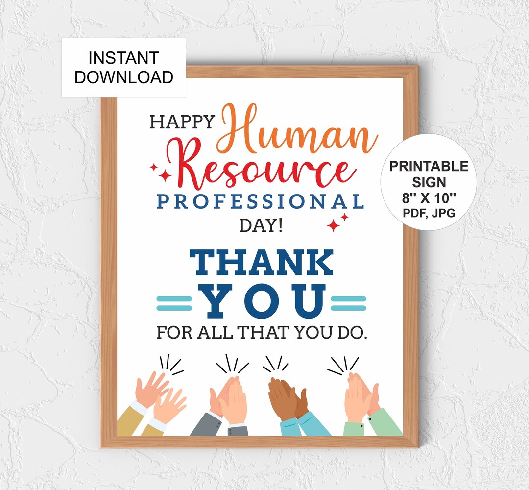 HR Day Sign Printable / HR Professional Day Gift / Human Resource