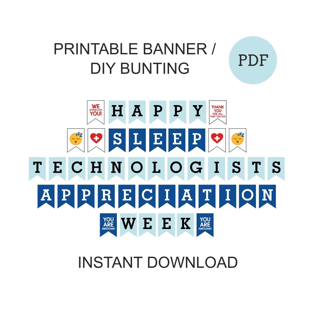 Sleep Technologists Appreciation Week Banner Printable / Sleep Etsy