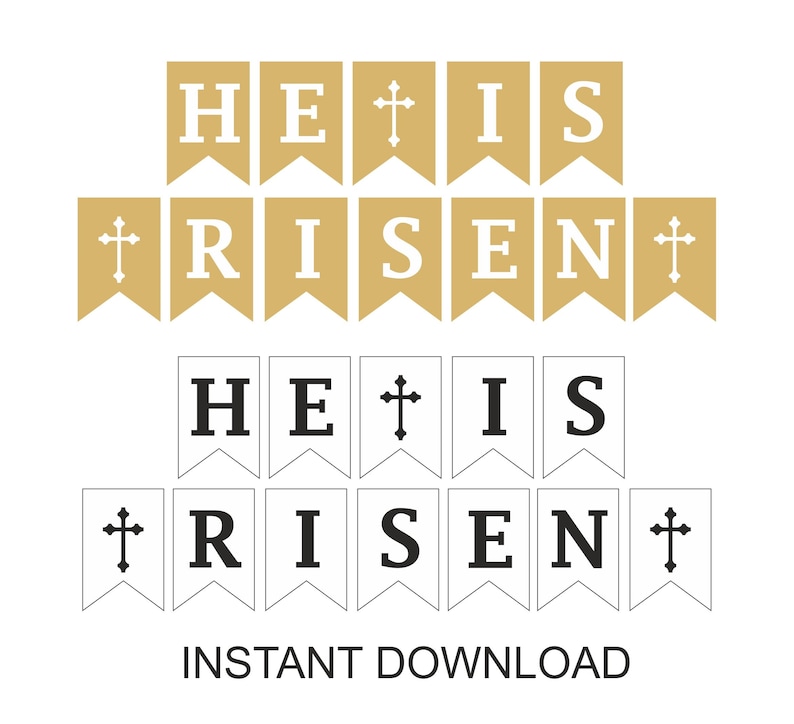 He is Risen Banner Printable / He is Risen Printable / He is Etsy