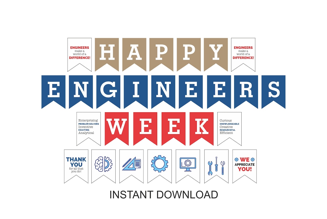 Engineer Week Banner Printable / Engineer Gifts / Happy National