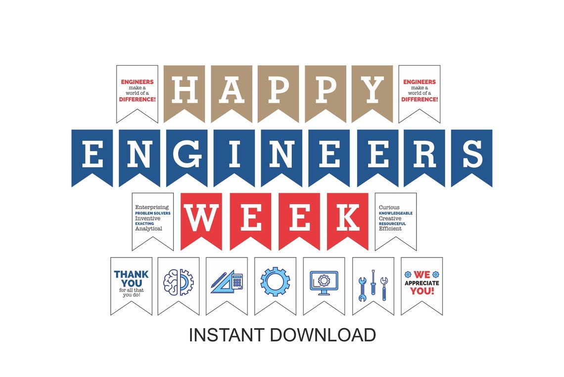 Engineer Week Banner Printable / Engineer Gifts / Happy Etsy