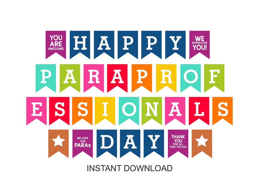 Happy Paraprofessionals Day Banner Printable / Paraprofessional Day