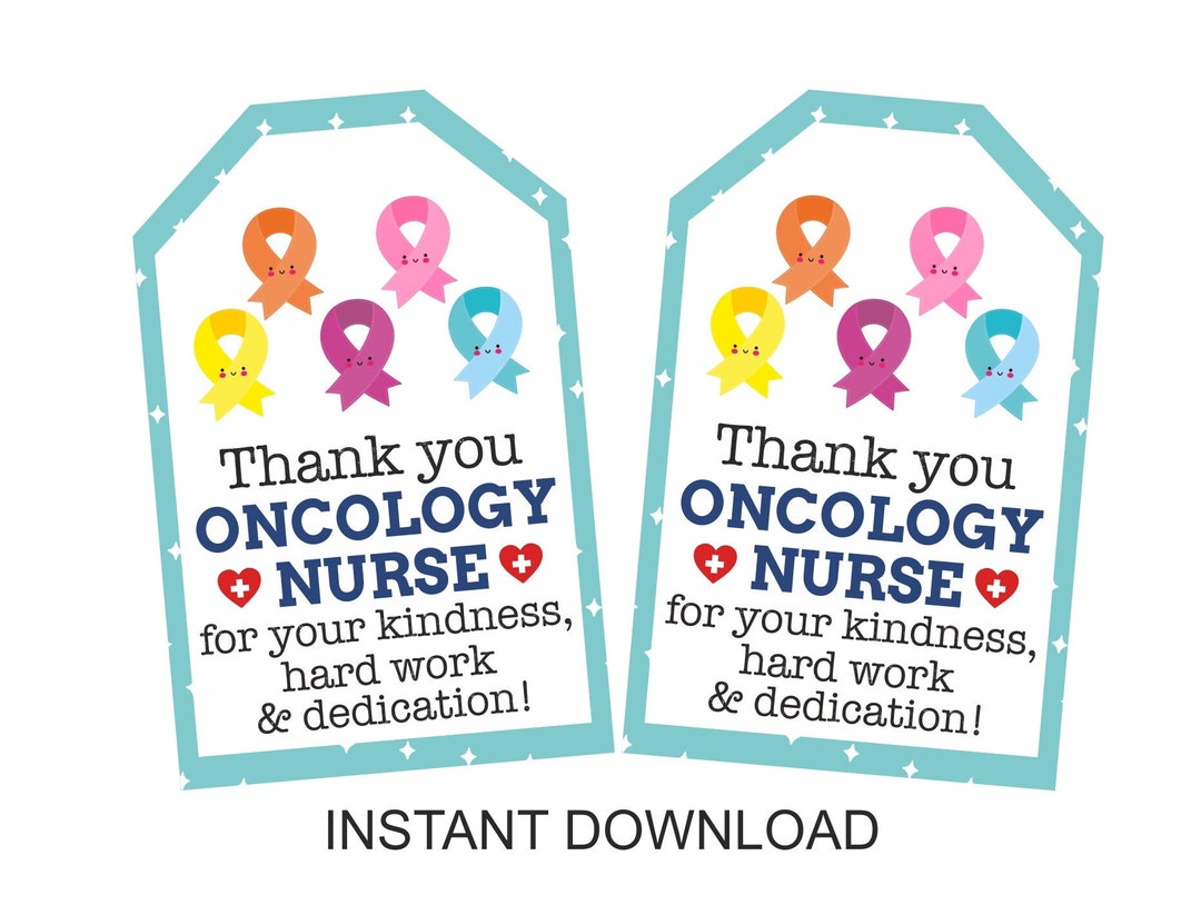 Oncology Nurse Gift Tag Printable / Oncology Nurse Thank You Etsy