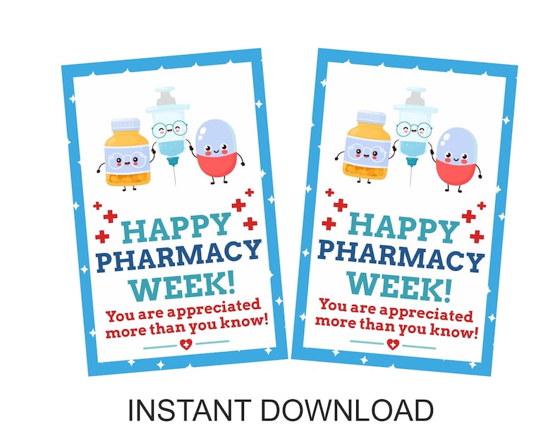 Happy Pharmacy Week Gift Tags Printable / Pharmacy Week Etsy