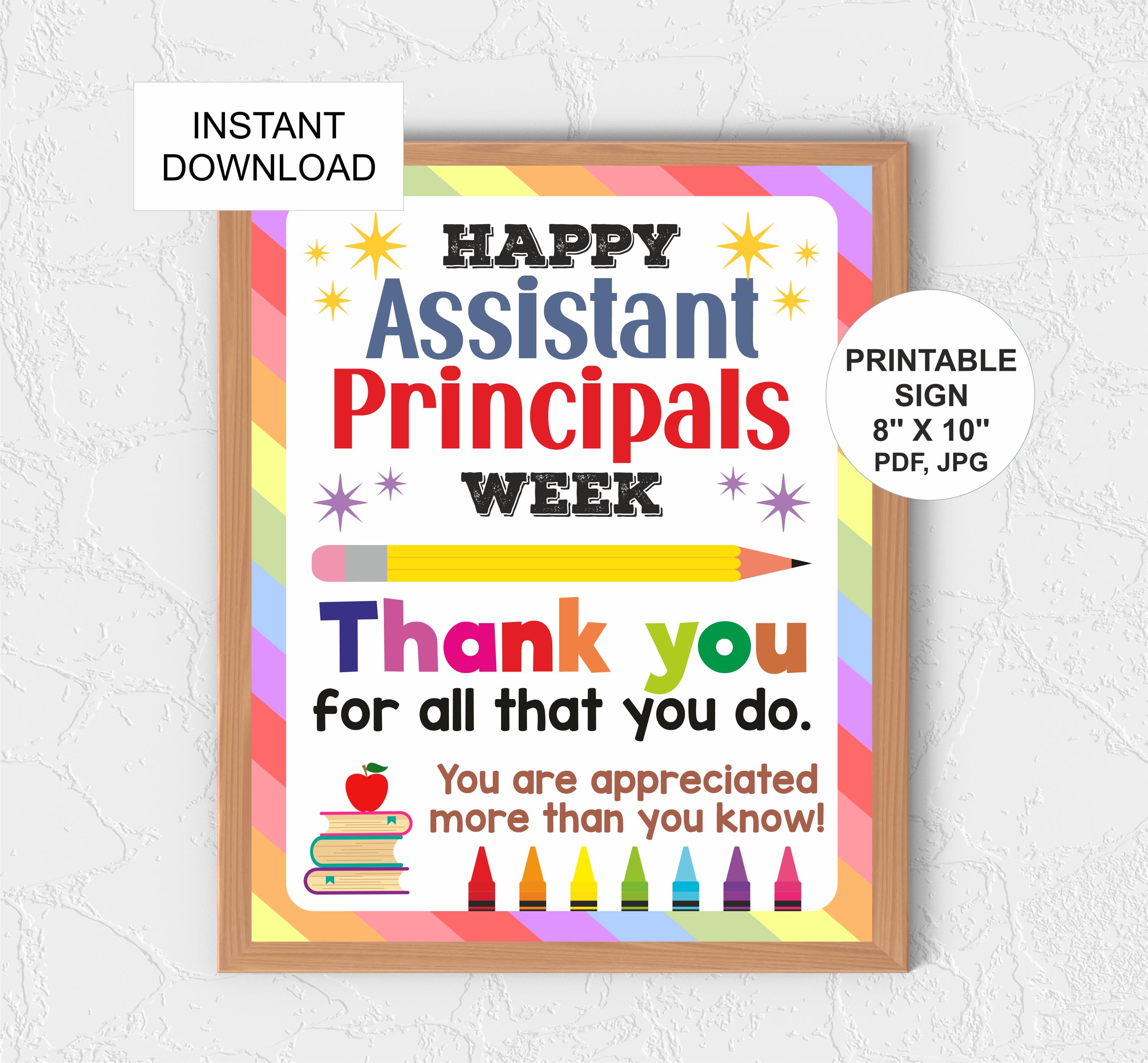 Principal Week Assistant Principal Week Poster Printable / Assistant Principal Day ...