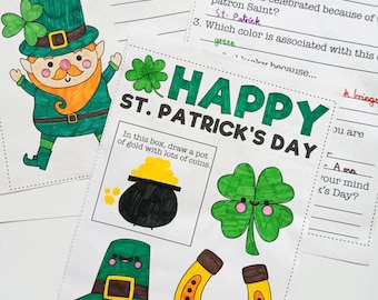 St. Patrick's Day coloring pages for kids Printable / Printable St. Patrick's Day Coloring pages kids / St. Patrick's Day Coloring sheets