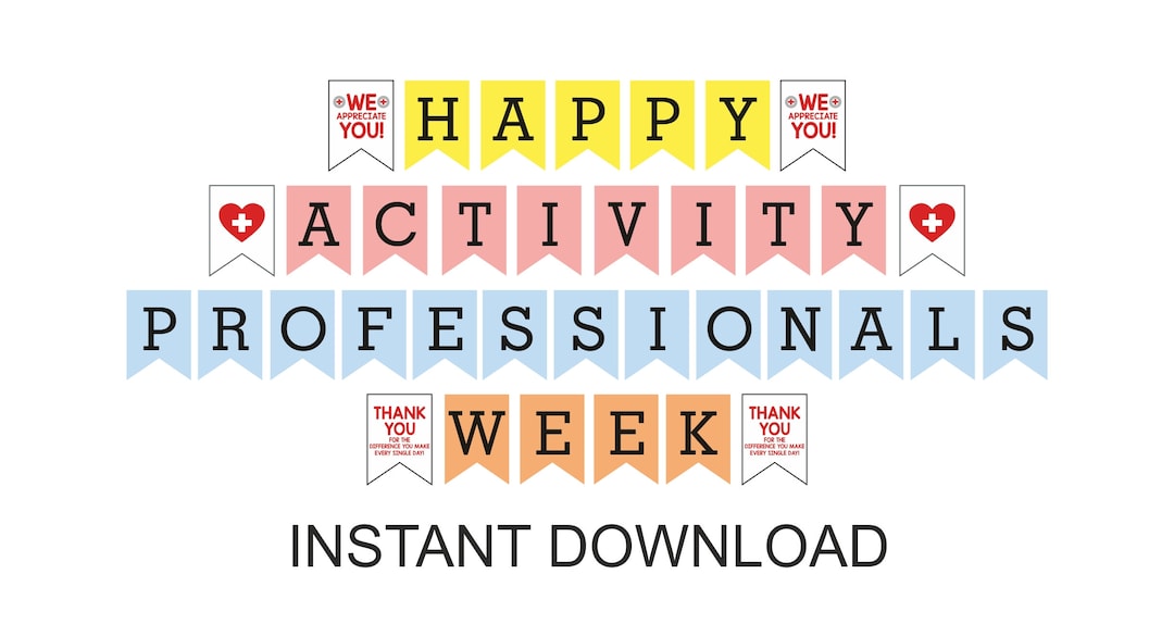 Happy Activity Professionals Week Banner Printable / Activity