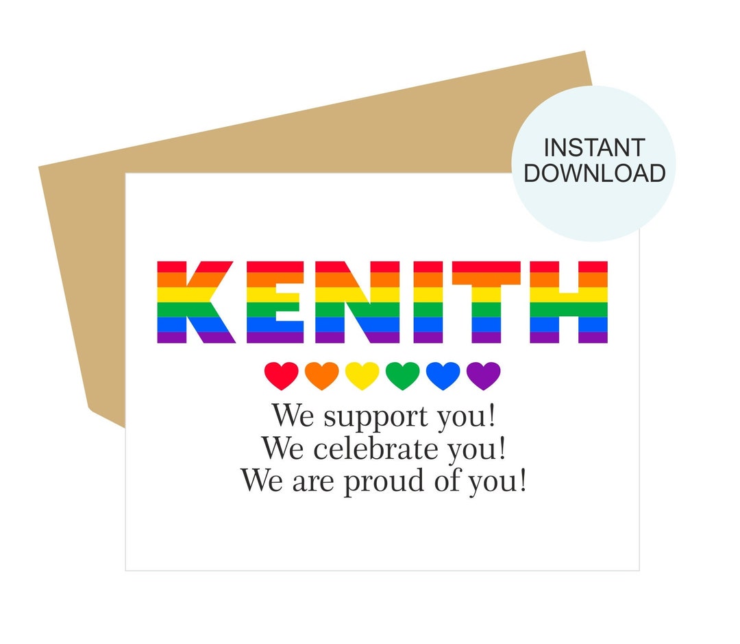 Personalized Pride Card Printable / Personalized LGBTQ Card / Etsy