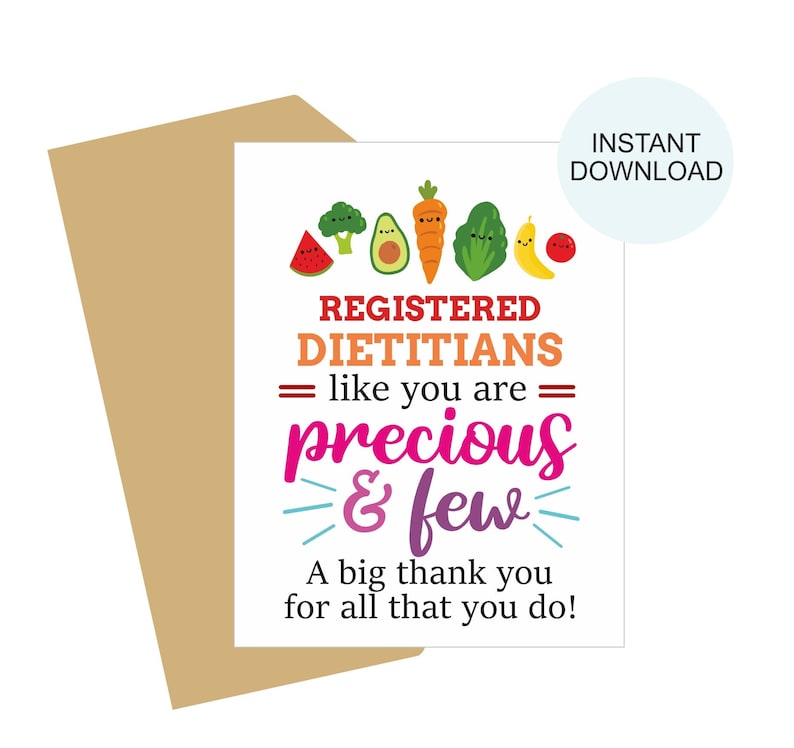 Registered Dietitian Day Card Printable / Registered Dietitian Etsy