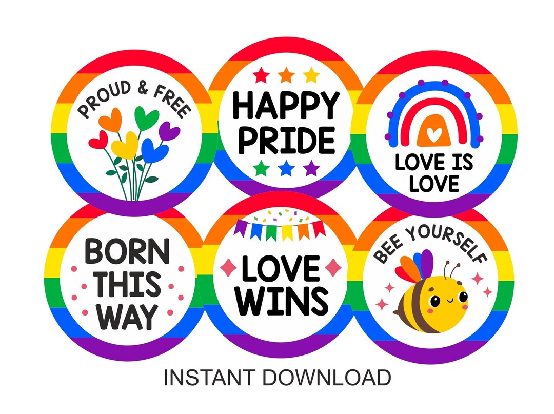 Pride Cupcake Toppers Printable / Happy Pride Month Cupcake Topper