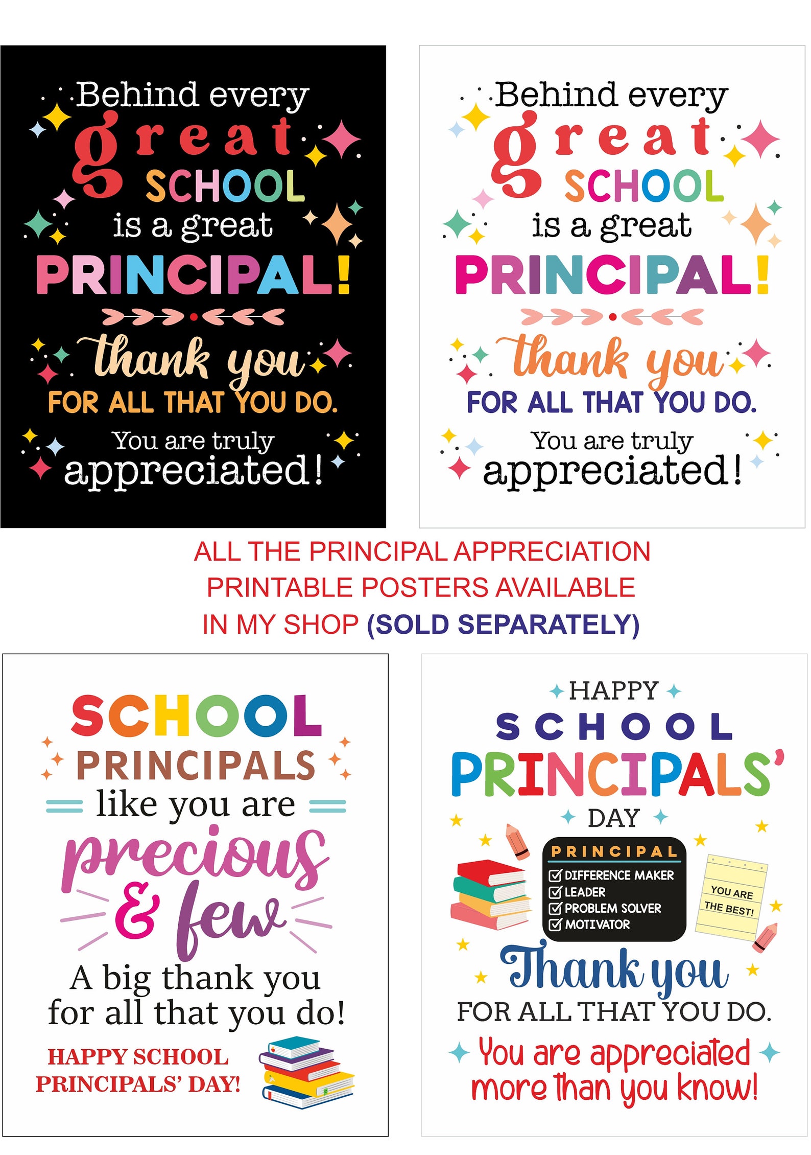 School Principals Day Poster Printable / School Principal Day Poster