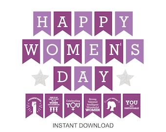 Women's Day Banner printable / International Women's Day banner / Women's Day gift / Women's Day decorations / Women's Day bunting PDF