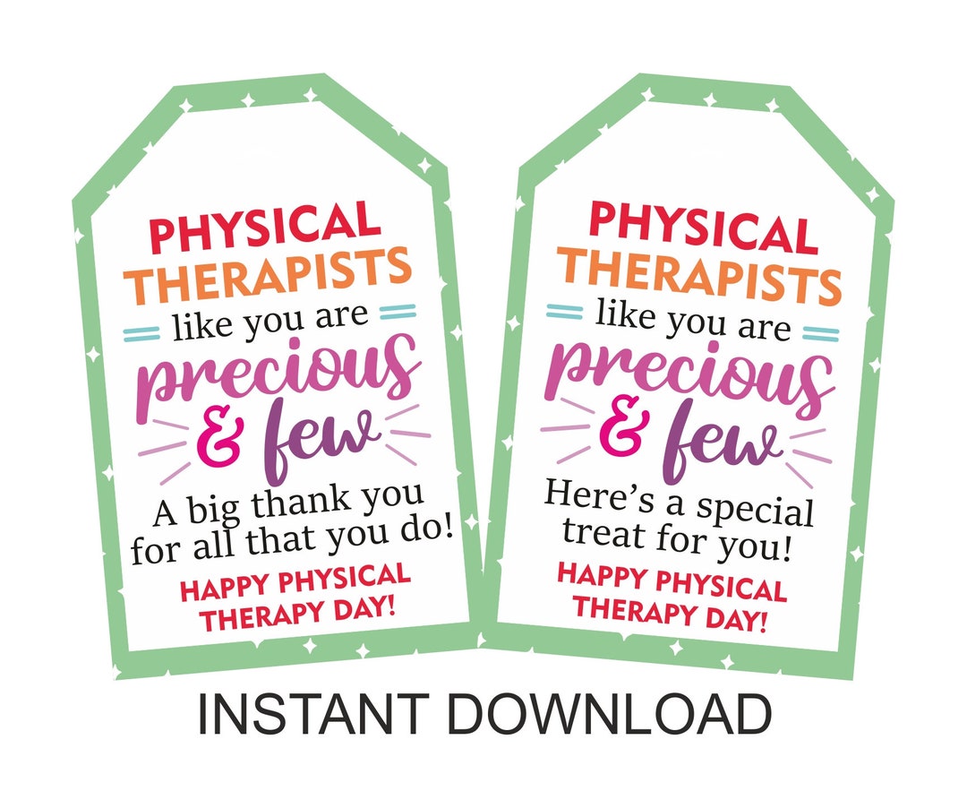 Physical Therapy Day Gift Tags Printable / Physical Therapist Thank You