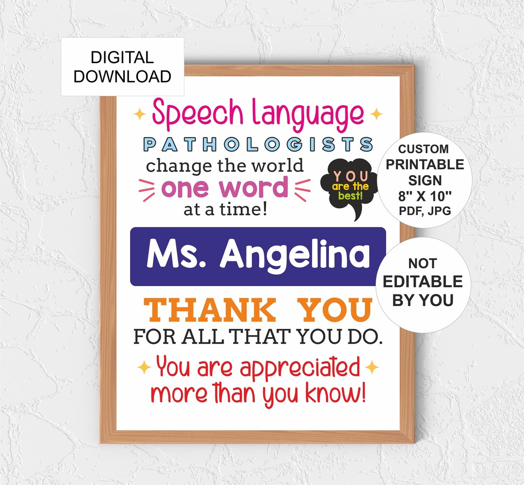 Personalised SLP Poster Printable / Personalised Speech Language