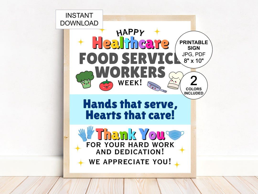 Healthcare Food Service Week Sign Printable / Healthcare Food Service ...