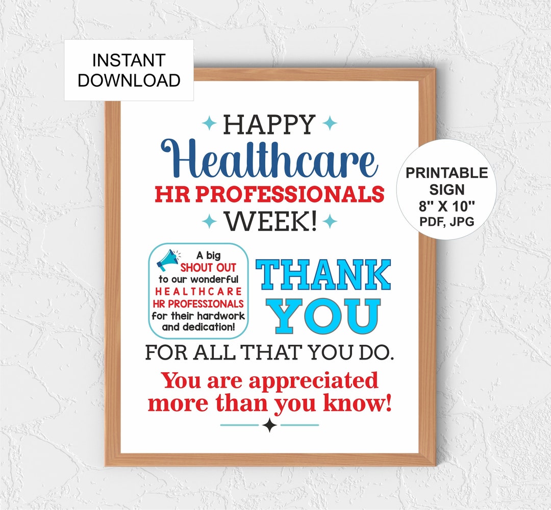 Healthcare HR Week Sign Printable / Healthcare Human Resources Week