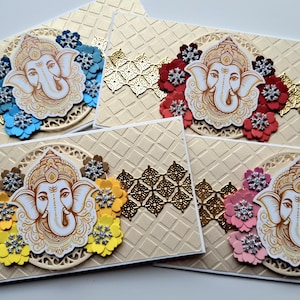 Ganesha Umschläge / Shagun Umschläge / Traditioneller indischer Geldgeschenk Umschlag / Shagun lifafa / indische Hochzeit Geldgeschenk Umschläge / 4er Set