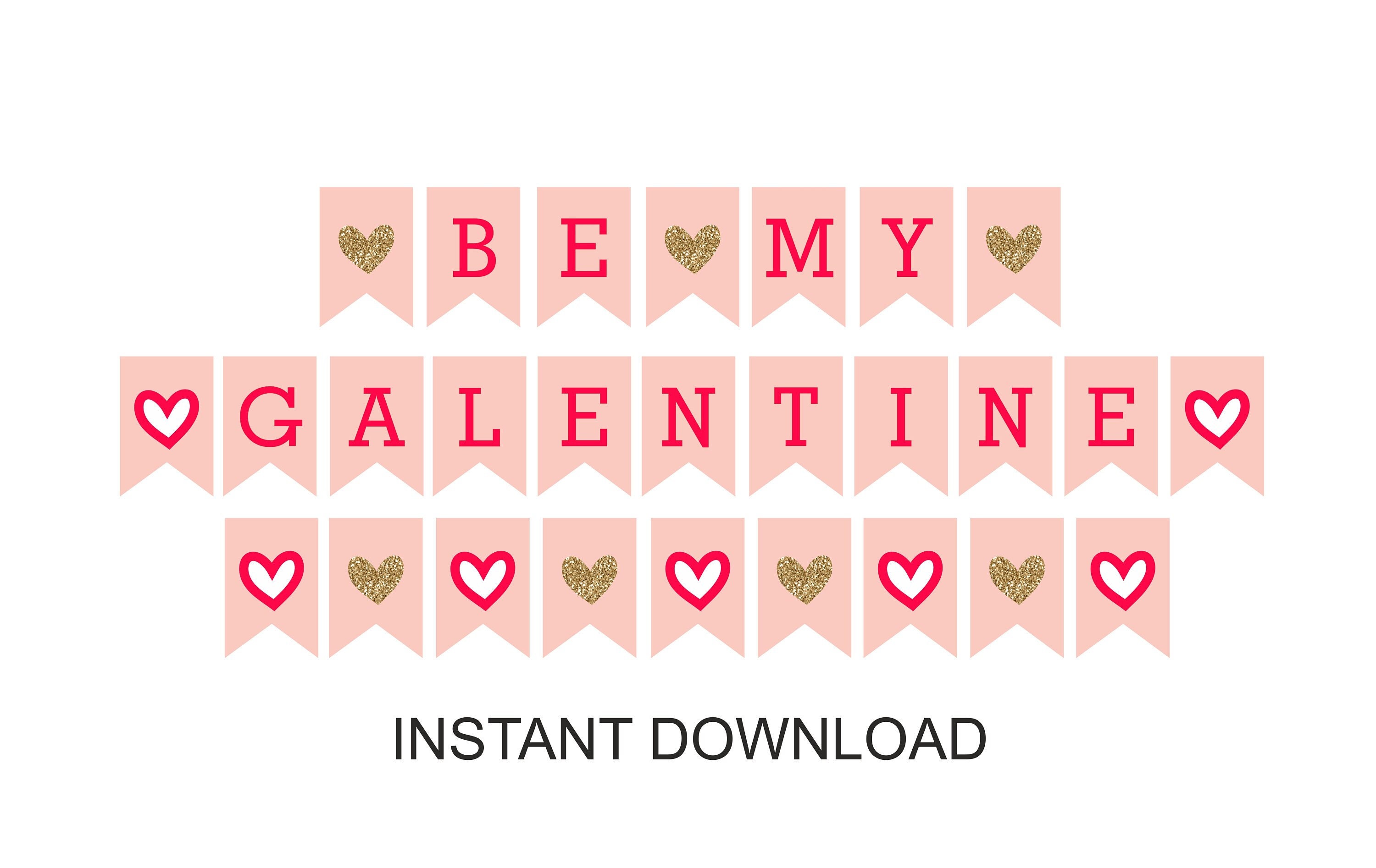 Ghirlanda E Banner Be My Galentine Per Decorazioni San Valentino – Set Con Striscione E 6 Vortici Glitterati, Tema Rosa Per Feste Tra Amiche - 3