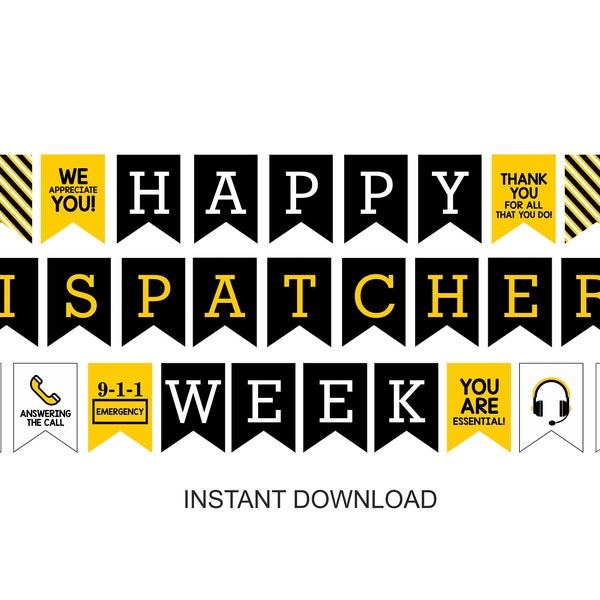 Happy Dispatcher's Week banner printable / Dispatchers week banner / Dispatchers banner / Dispatcher gift / Dispatcher Week decor / PDF