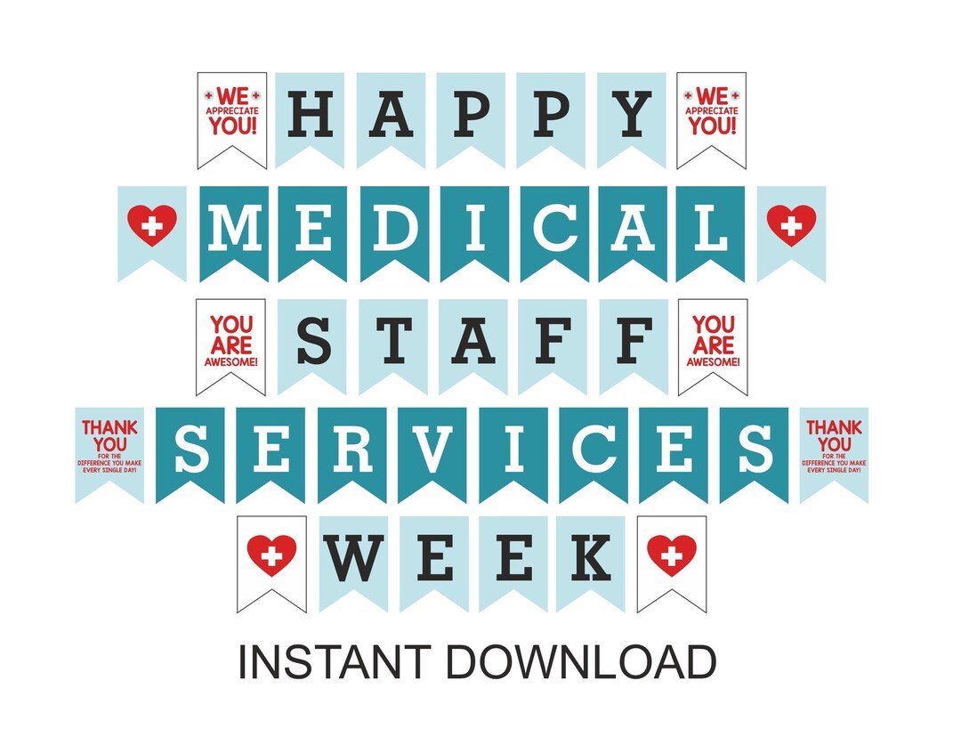 Happy Medical Staff Services Week Banner Printable / Medical Etsy