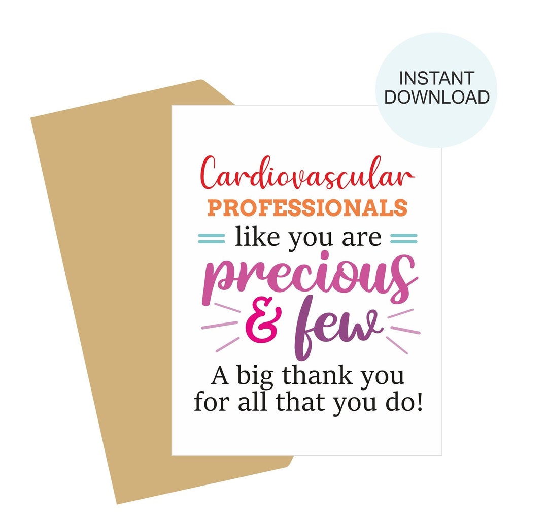 Cardiovascular Professionals Week Card Printable / Etsy