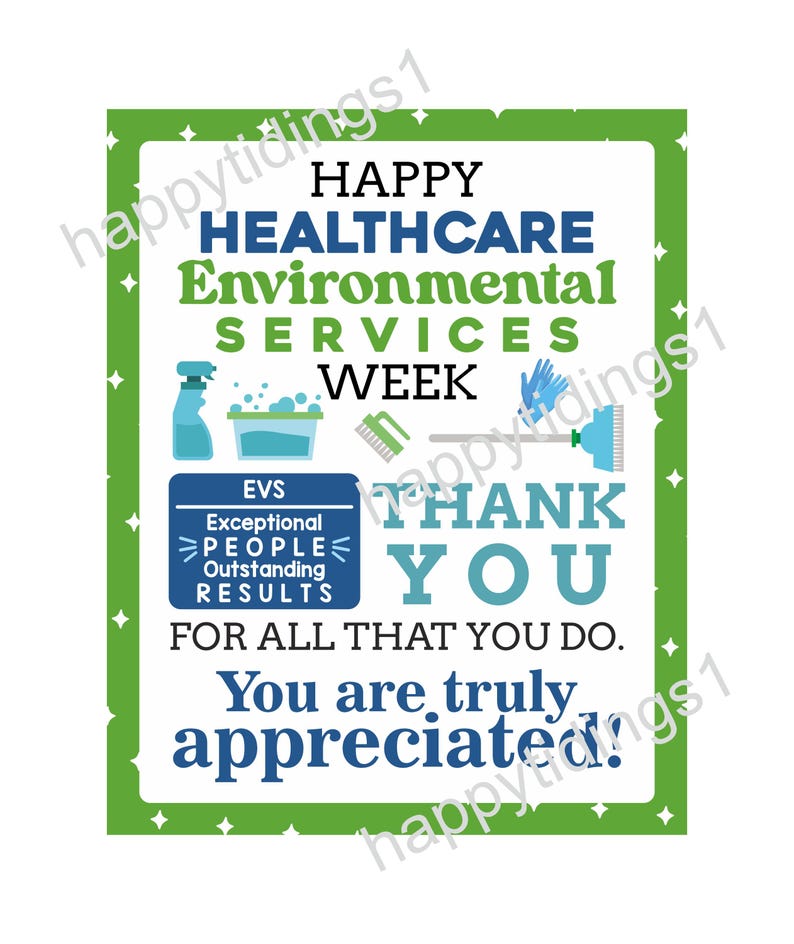Healthcare Environmental Services Week Sign Printable / EVS Week Sign ...