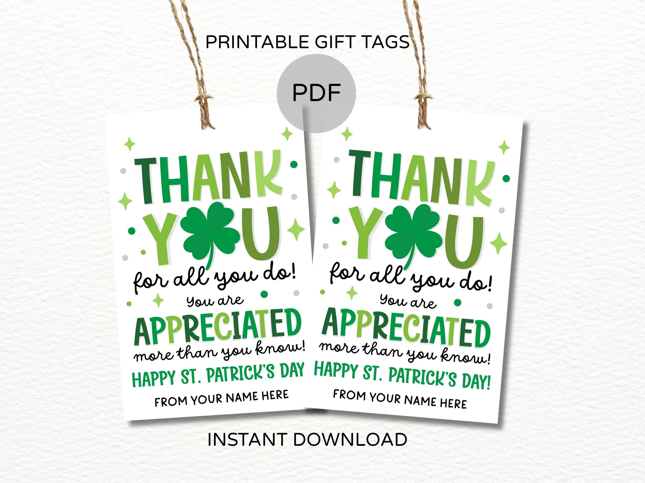 St Patrick's Day Appreciation Tags Printable / St. Patricks Day ...