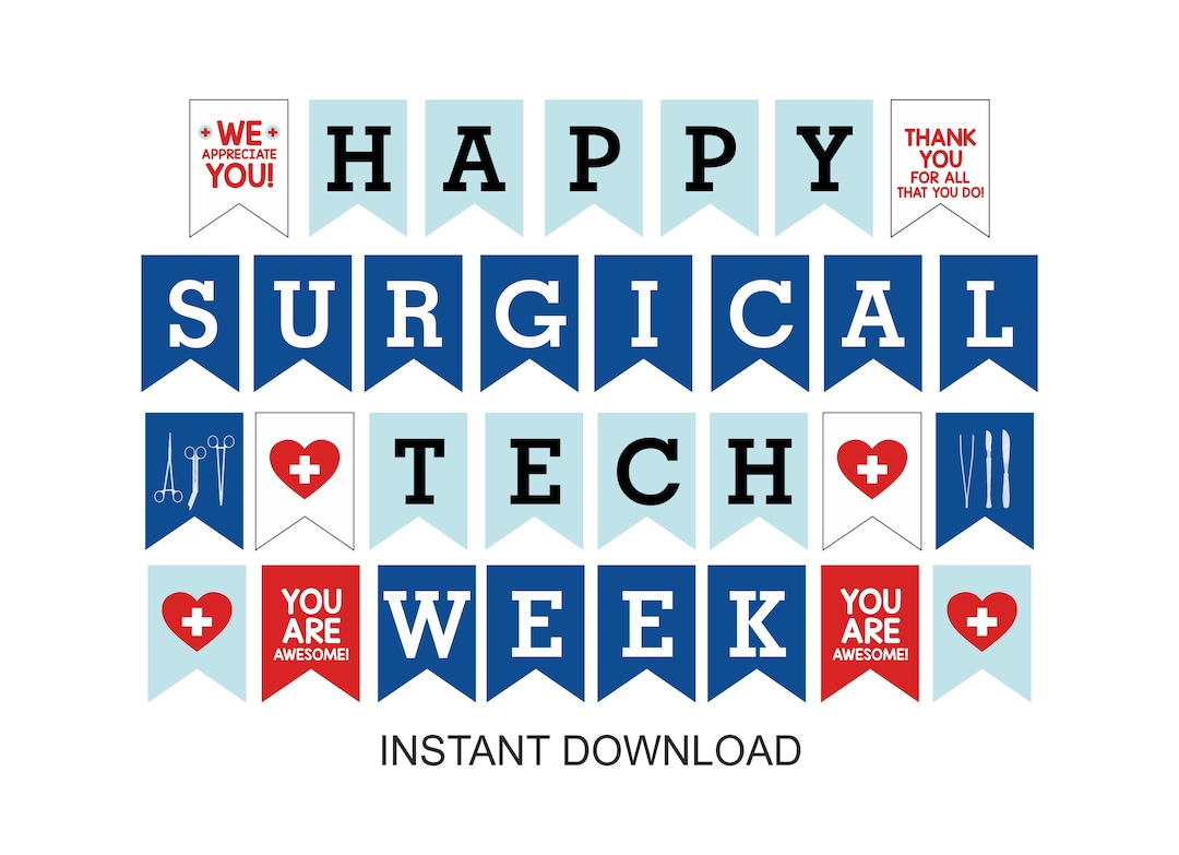 Surgical Tech Week Banner Printable / Surgical Tech Banner / Surgical