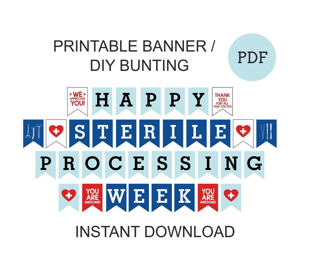 Sterile Processing Week Banner Printable / Sterile Processing Week