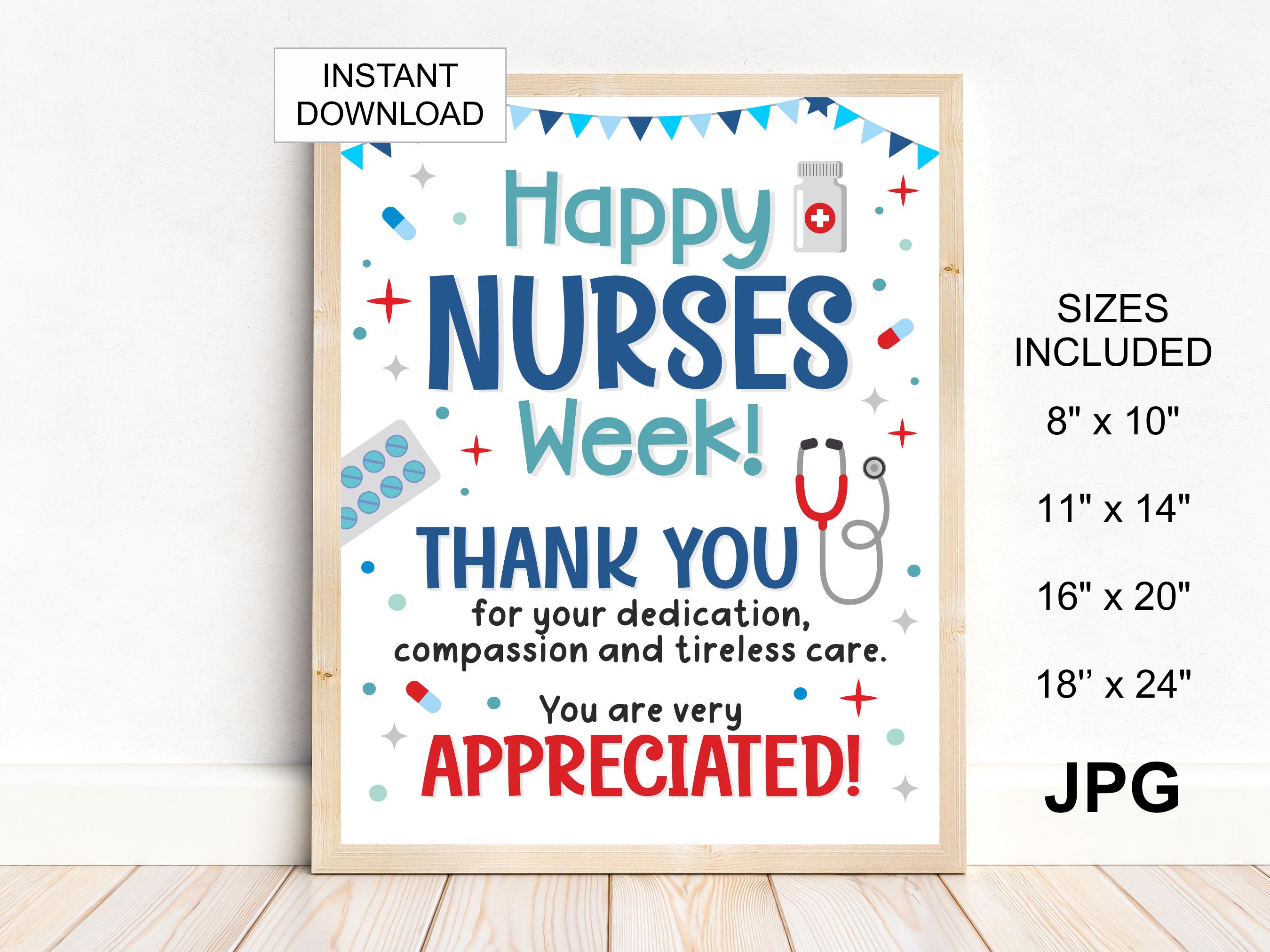 BIG Nurses Week Sign Printable / Nurses Week Poster / Nurses Week ...