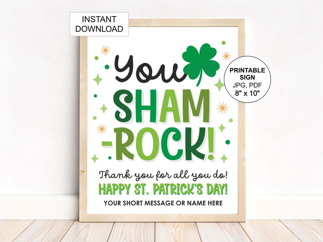 St Patricks Day Thank You Sign / St Patricks Day Appreciation Sign / St ...