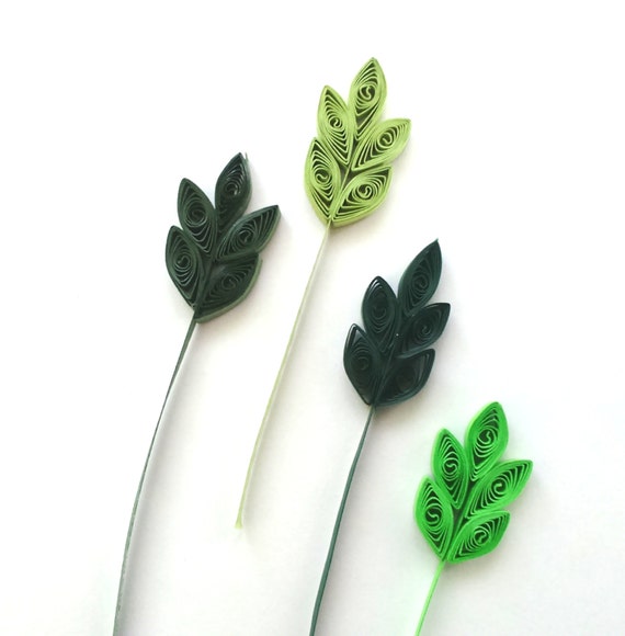 Items similar to Paper Quilling Leaves/paper leaves green scrapbooking