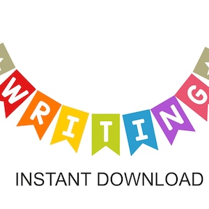 Writing banner printable / Writing classroom banner printable / Writing classroom decor / Writing class bulletin board decor / Printable