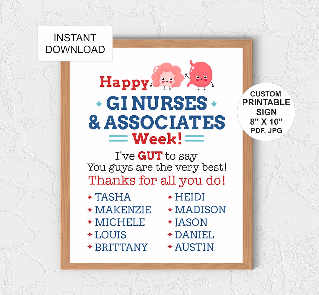 GI Nurses Week Sign Printable / Personalised Gi Nurses and Associates