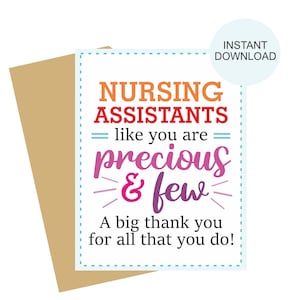 CNA week card printable / cna thank you card / Nursing Assistant Week card / Nursing Assistant card / cna appreciation card / cna week gift
