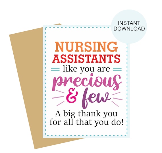 CNA Week Card Printable / Cna Thank You Card / Nursing Etsy