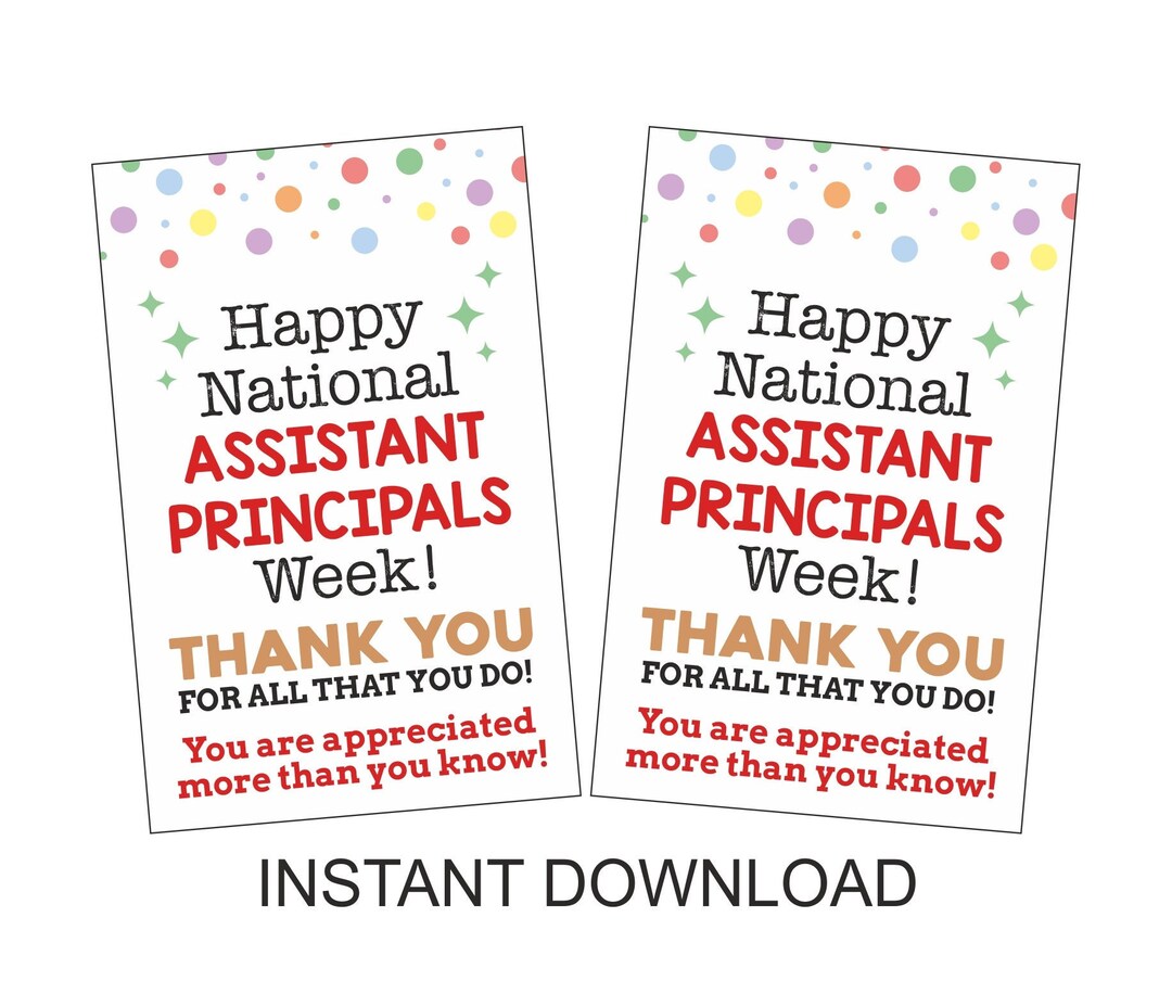 National Assistant Principals Week Gift Tag Printable Assistant 