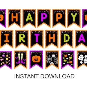 Halloween Birthday Banner Printable / Halloween Birthday Party Banner ...
