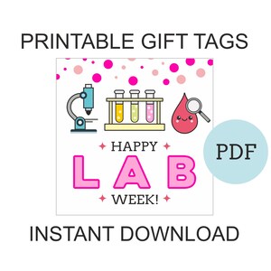 Pink Lab Week Tags Printable / Pink Lab Week 2024 / the Lab is ...